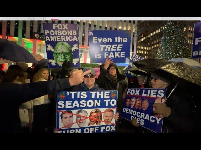 Trump Supporter Confronts Protesters at Fox Christmas Tree Lighting 11/22/24