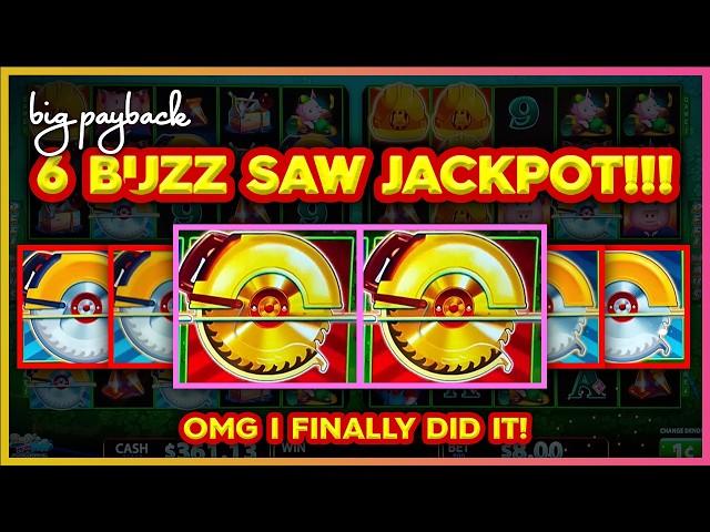 6 BUZZ SAWS → JACKPOT!!! Huff N' Even More Puff Slots!