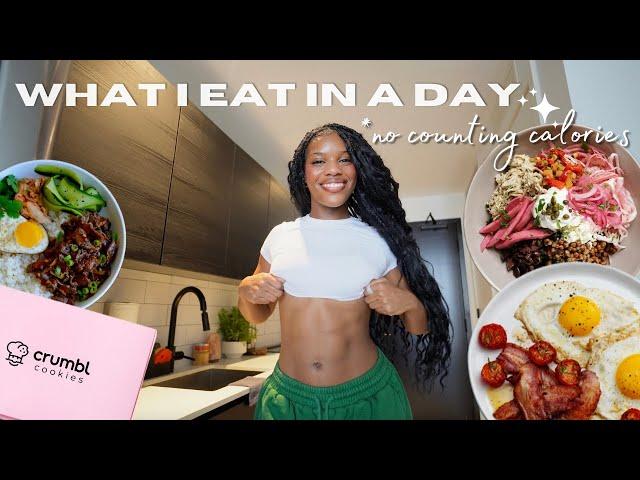 *UPDATED* what I eat in a day | high protein, healthy meals, snacking + full workout