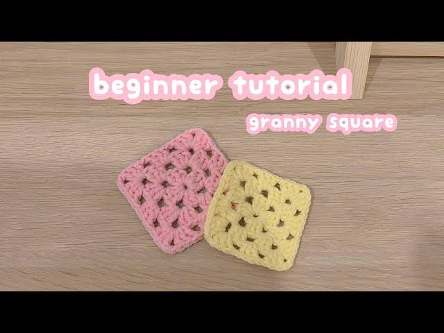 how to crochet a granny square🫧crochet beginner tutorial | crochet easy project