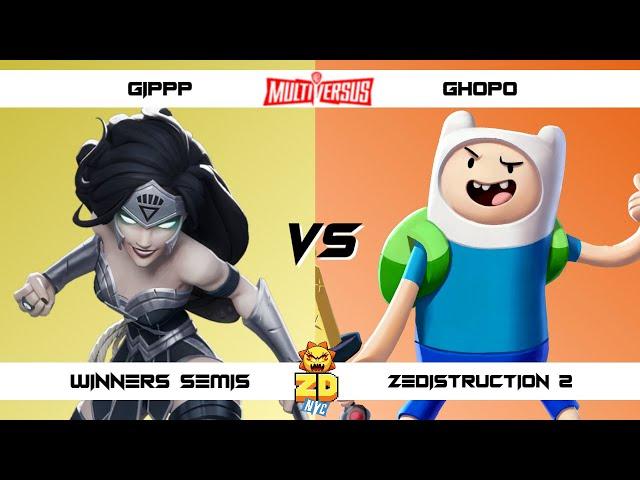 ZEDISTRUCTION 2 Winners Semis GiPPP (Wonder Woman) vs ghopo (Finn) MultiVersus Tournament