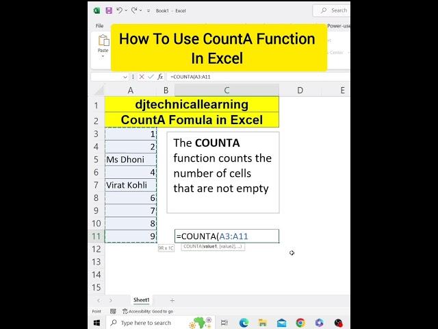 Excel Tutorial: Unleashing the Power of CountA Function