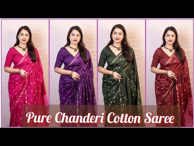 Pure Chanderi Cotton Saree Collection 2024 | Saree Haul