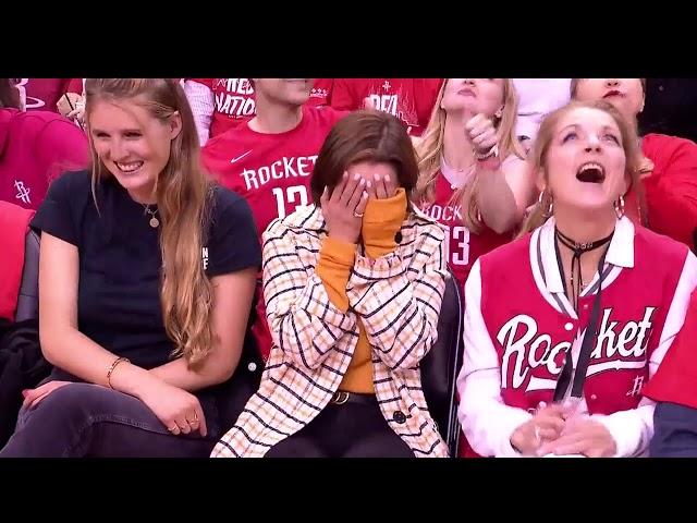 Emilia Clarke the Mother of Dragons Watches Warriors vs Rockets Game in Houston!