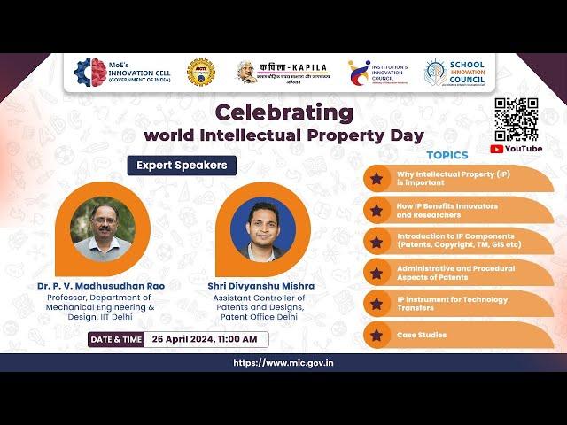 AICTE and MoE’s Innovation Cell - Expert Talk - World Intellectual Property Day