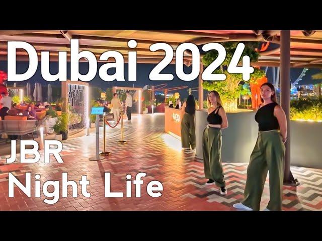 Dubai [4K] Night Life JBR, Jumeirah Beach Residence Walking Tour 