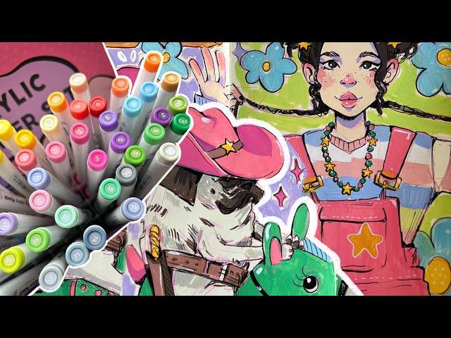 "Pinterest MADE me do it" draw with me + art chat (sketchbooks, paint pens and Cara)