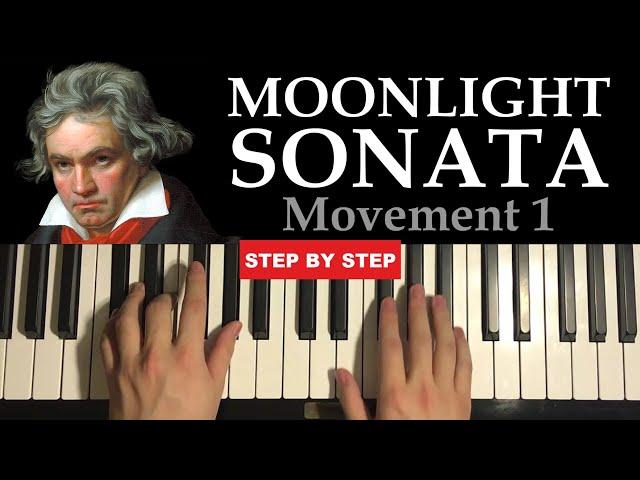 How To Play - Moonlight Sonata Movement 1 - by Beethoven (Piano Tutorial Lesson)