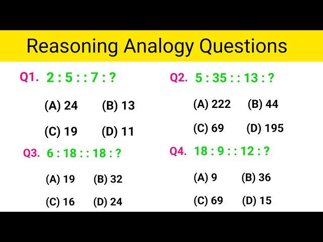 Reasoning Analogy || Resoning Questions || Reasoning Practice Set ||  Analogy Previous year question