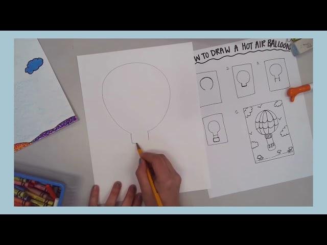 How to Draw a Hot Air Balloon - Artastic Learning with Mrs. S