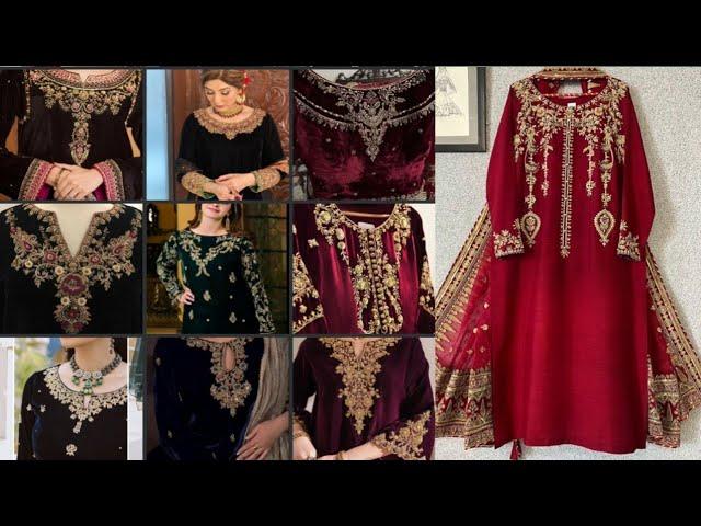 Elegant Party wear Velvet Dress Designs 2024 | Velvet suit Designs | Velvet dress designs ideas