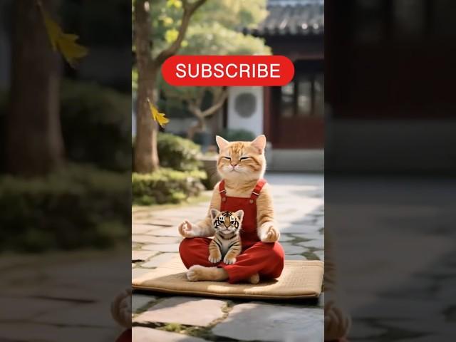 Brave Cat Saves Baby Tiger! ️#shortsvideo #love #animals love