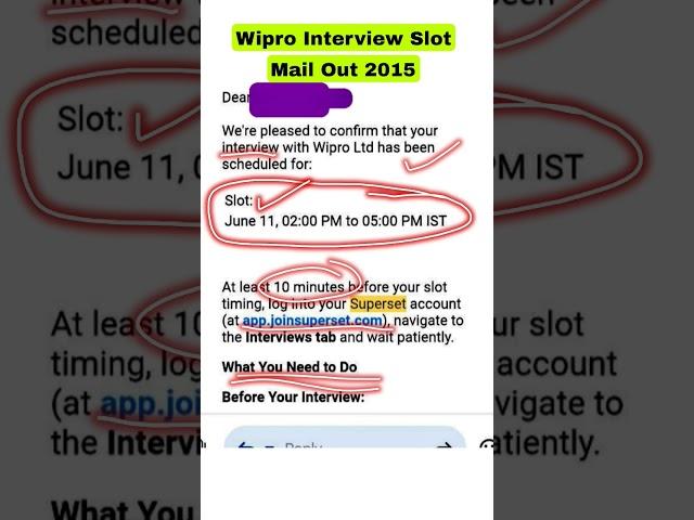 Wipro Interview Slot Mail Update #wipro #comfortzonewithmanish2