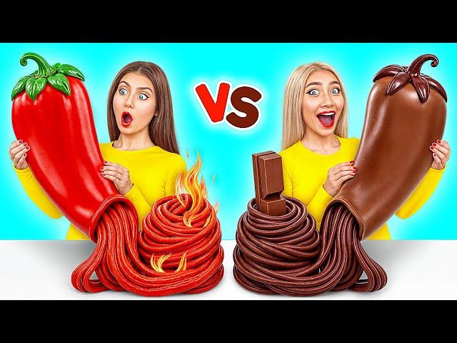 Real Food vs Chocolate Food Challenge | Who Wins the Cooking War by Choco DO