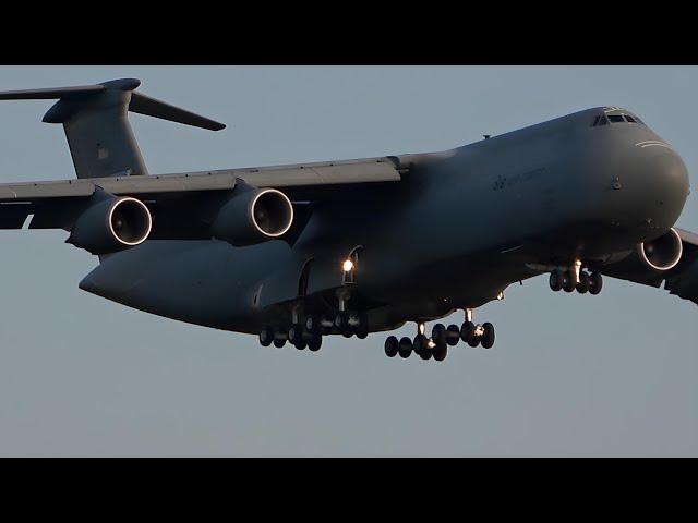 USAF C-5 Galaxy landing at Ramstein AFB