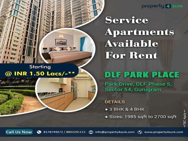 Service Apartments in DLF Park Place Gurgaon | Service Apartment for Rent in Gurgaon