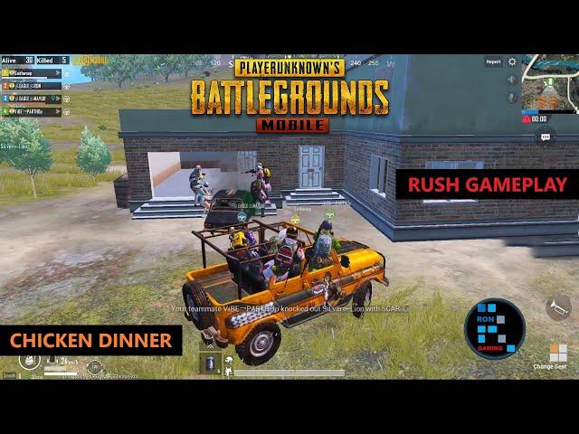 PUBG MOBILE | AMAZING SQUAD RUSH GAMEPLAY CHICKEN DINNER