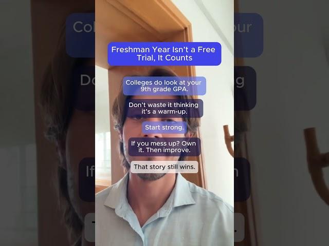 Freshman Year Isn’t a Free Trial, It Counts. More college prep tips in bio. #collegeprep