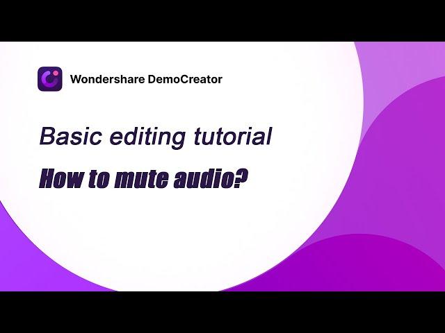 Mute Audio | DemoCreator Tutorial