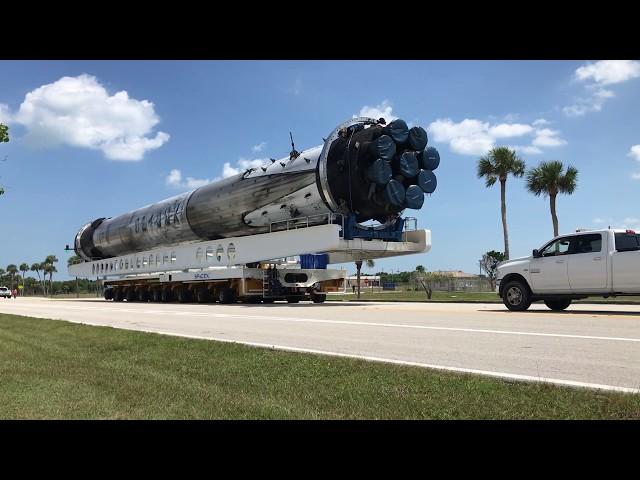 SpaceX Booster being transported