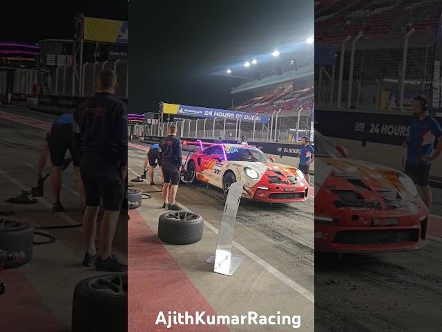 AjithKumar pit stop Dubai 24h race 2025#AjithKumarRacing#dubai24hracemichelin