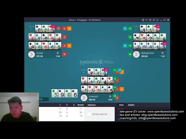 Pineapple OFC Play-by-play #11: 77 or Q high? (04:00)