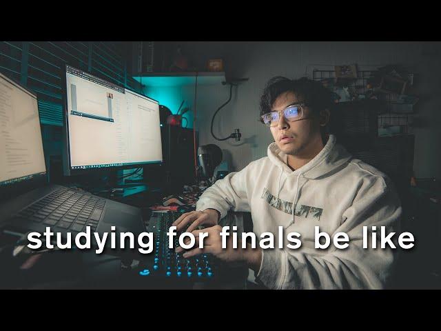 A computer science student's day studying for finals