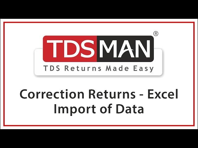 Correction Returns - Excel Import for Correction Data