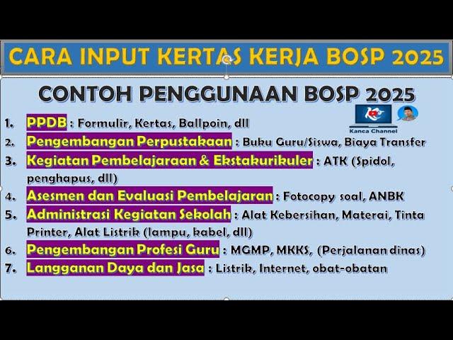 CARA MENGISI KERTAS KERJA 2025 || PART 2 LENGKAP || CARA INPUT RKAS 2025