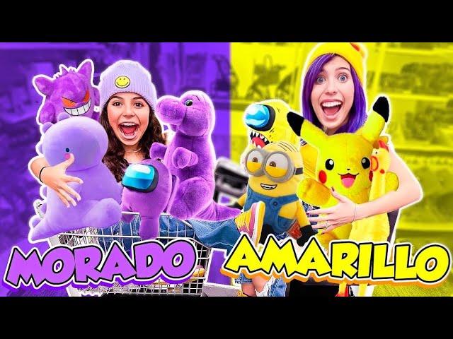 24 HORAS COMPRANDO TODO DE 1 COLOR MORADO Y AMARILLO| Leyla Star