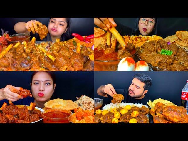 ASMR; EATING SPICY*MUTTON CURRY,CHICKEN/EGG CURRY,CHICKEN LOLIPOP,RICE EATING CHALLENGE MUKBANG 2X