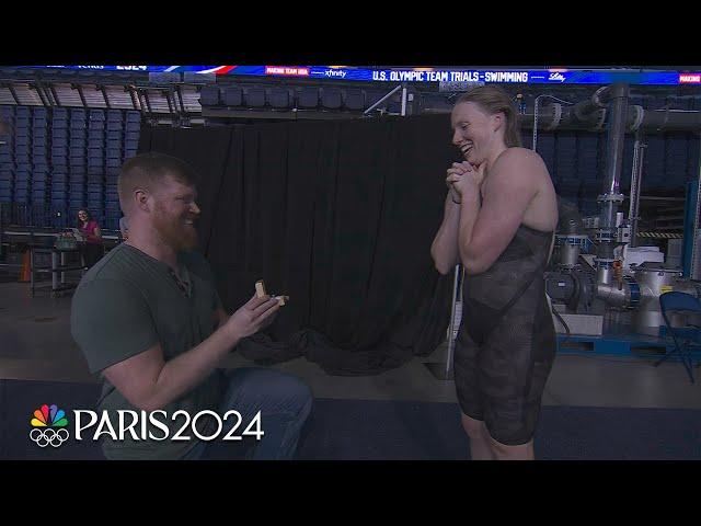 Lilly King gets engaged in poolside proposal at U.S. Olympic Swimming Trials | NBC Sports