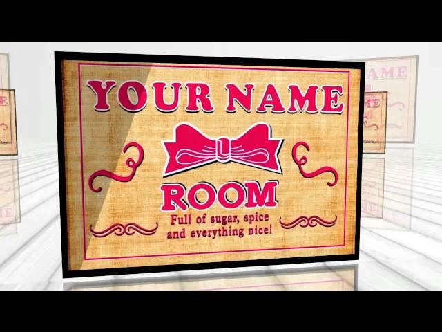 Personalized Custom Kids Girl Room Stretched Canvas Print Decor Sign