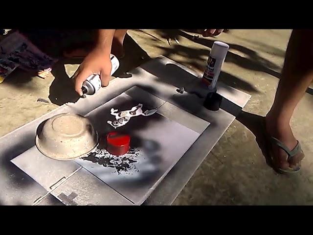 Spray painting black and white || freedom horse|| Sumit Bhattacharya