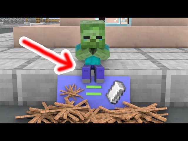 Baby Zombie Is Extremely Starving - Sad Story - Minecraft Animation