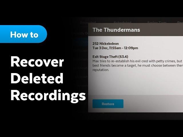 How To - Recover Deleted Recordings