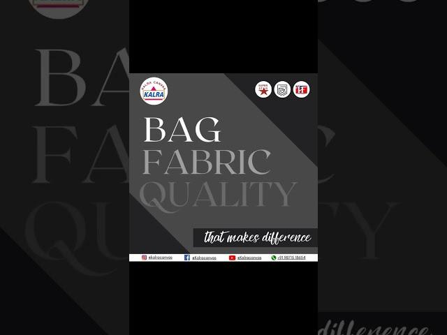 Kalra Canvas bag fabrics deliver unmatched durability and style. #ytshort #podcast #memes