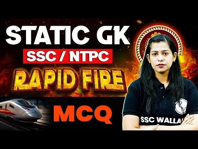 SSC STATIC GK CLASSES 2025 | STATIC GK RAPID FIRE QUESTION BY KRATI MAM | NTPC STATIC GK CLASS 2025