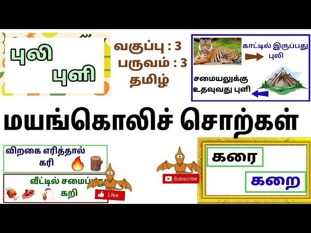 மயங்கொலிச் சொற்கள் அறிவோம்/தமிழில் எழுத்துப்பிழை இல்லாமல் எழுதவும் / வகுப்பு : 3, பருவம் : 3, தமிழ்