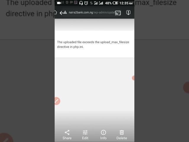 How to fix the uploaded file exceeds the upload_max_filesize directive in php.ini