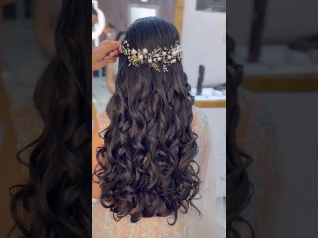 Cute bride hairstyle || wedding hairstyles || hair tutorial || hair accessories #shorts