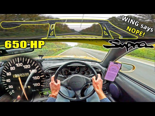 BIG WING vs BIG TURBO // 650HP TOYOTA SUPRA *SNAPS* on AUTOBAHN