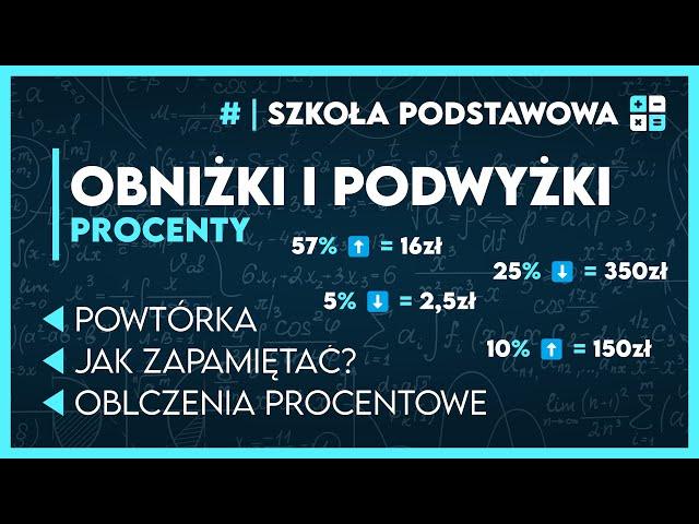 OBNIŻKI I PODWYŻKI  - OBLICZENIA PROCENTOWE  ️ | Matematyka Szkoła Podstawowa