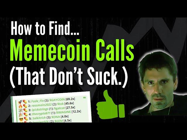 Memecoin Calls (That Don't Suck)  || Memecoin Alpha Calls 