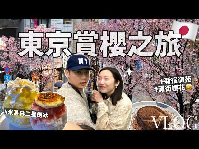 【東京VLOG】首次賞櫻之旅！涉谷滿街櫻花必吃米其林刨冰新宿御苑散步｜日本旅遊 Traveling｜ R榮