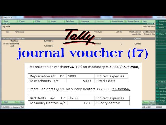 journal voucher entry in tally erp 9 | journal entry in tally erp 9 | voucher entry in tally erp 9