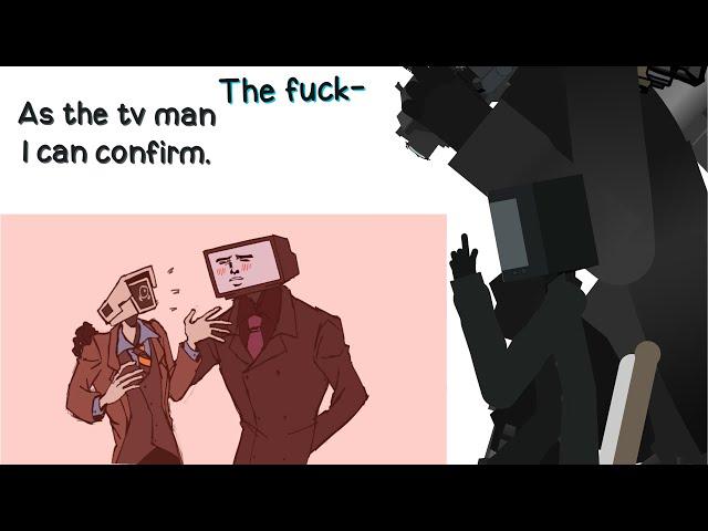 Tv man and upgraded titan cameraman reacts to tv man kiss..