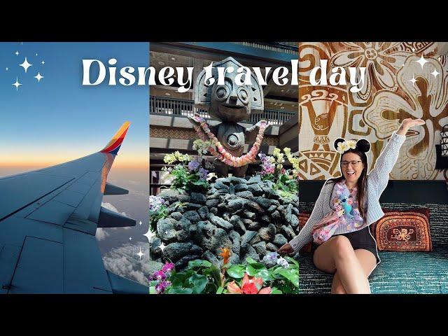 DISNEY WORLD VLOG - TRAVEL DAY 2024 Polynesian Resort, traveling to Orlando, Moana room tour! 