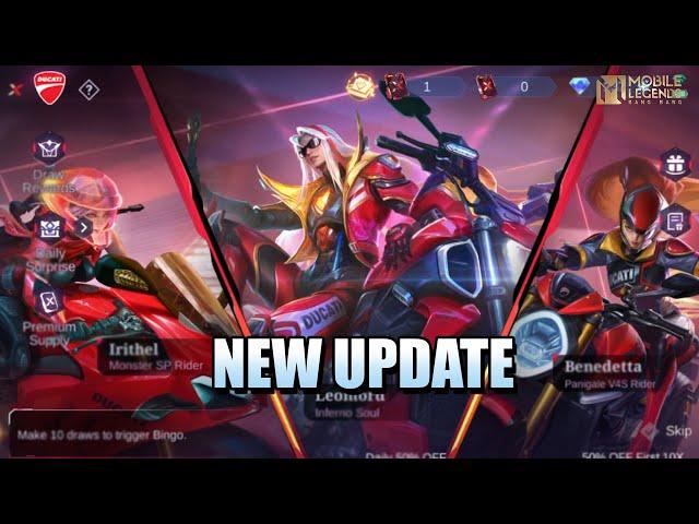 DUCATI EVENT, EDITH ADJUSTMENT, NEW SKINS - NEW UPDATE PATCH 1.9.20 ADVANCE SERVER