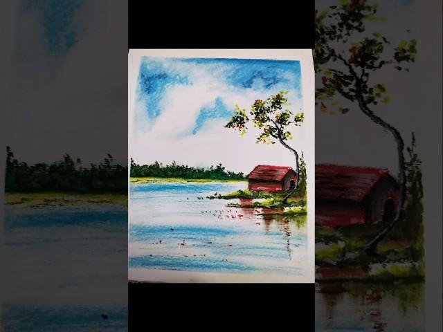 easy oil pastel drawings #parinsharma #drawing #oilpastel #art #trending #shorts #scenery #landscape